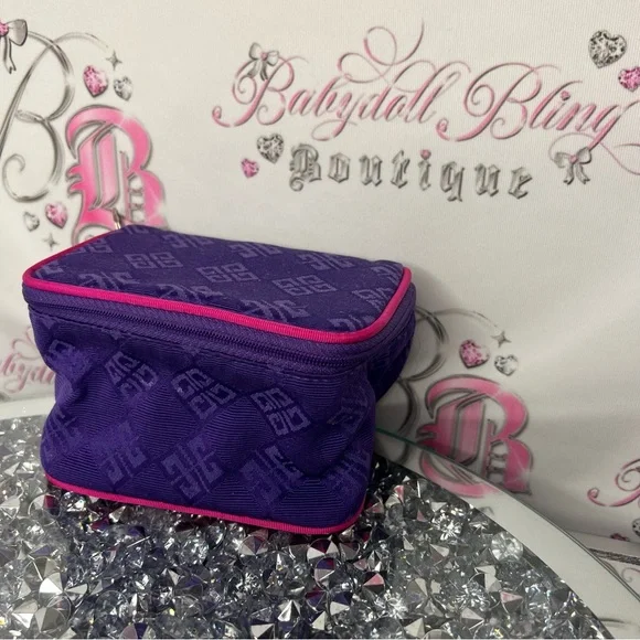 Givenchy parfums makeup bag with mirror cute mini purple monogram printed purple - Picture 6 of 8
